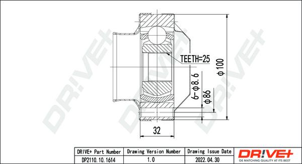 Dr!ve+ DP2110.10.1614 - Kit giunti, Semiasse autozon.pro