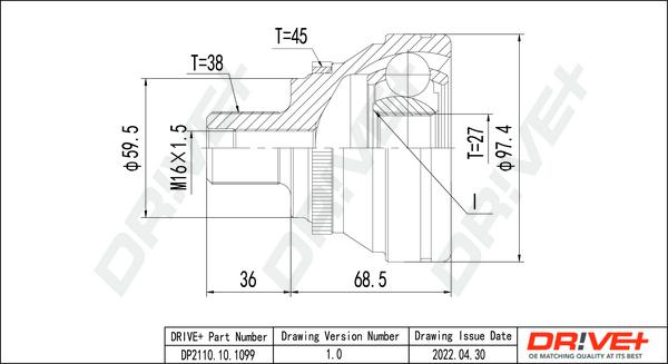 Dr!ve+ DP2110.10.1099 - Kit giunti, Semiasse autozon.pro