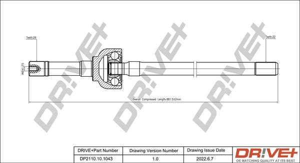 Dr!ve+ DP2110.10.1043 - Albero motore / Semiasse autozon.pro