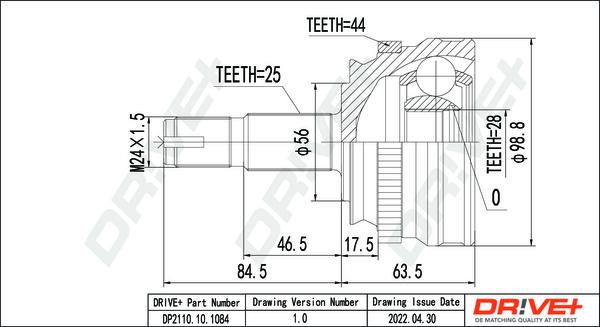 Dr!ve+ DP2110.10.1084 - Kit giunti, Semiasse autozon.pro