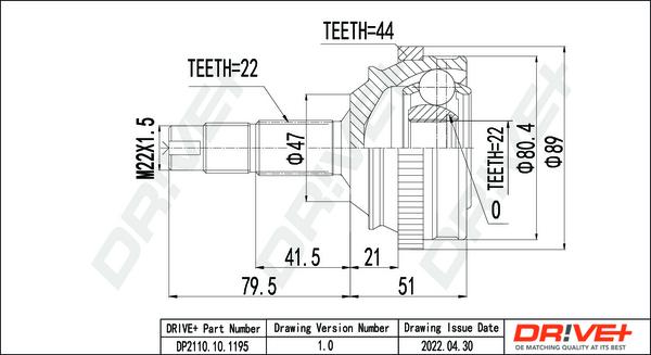 Dr!ve+ DP2110.10.1195 - Kit giunti, Semiasse autozon.pro