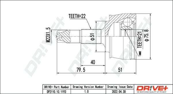 Dr!ve+ DP2110.10.1193 - Kit giunti, Semiasse autozon.pro