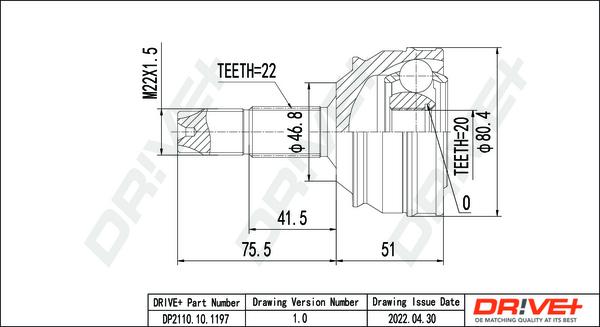 Dr!ve+ DP2110.10.1197 - Kit giunti, Semiasse autozon.pro