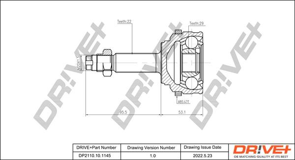 Dr!ve+ DP2110.10.1145 - Kit giunti, Semiasse autozon.pro