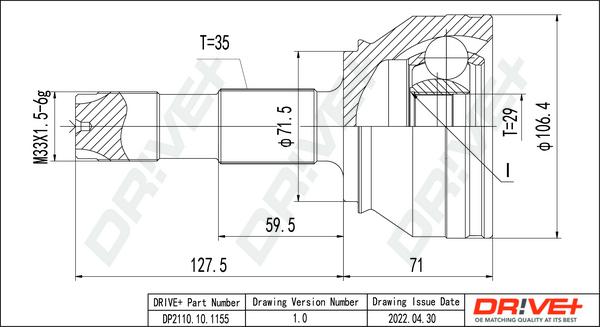 Dr!ve+ DP2110.10.1155 - Kit giunti, Semiasse autozon.pro