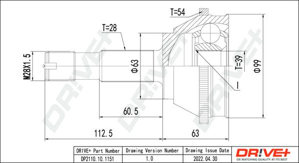 Dr!ve+ DP2110.10.1151 - Kit giunti, Semiasse autozon.pro