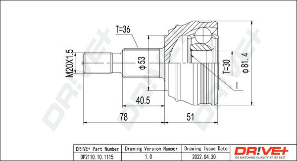 Dr!ve+ DP2110.10.1115 - Kit giunti, Semiasse autozon.pro