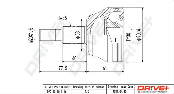 Dr!ve+ DP2110.10.1116 - Kit giunti, Semiasse autozon.pro