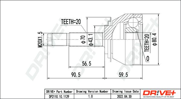 Dr!ve+ DP2110.10.1129 - Kit giunti, Semiasse autozon.pro