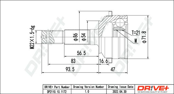 Dr!ve+ DP2110.10.1172 - Kit giunti, Semiasse autozon.pro