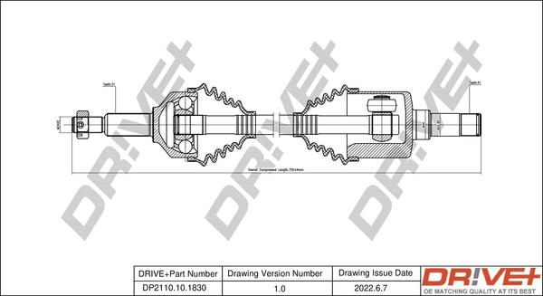 Dr!ve+ DP2110.10.1830 - Albero motore / Semiasse autozon.pro