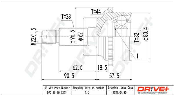 Dr!ve+ DP2110.10.1301 - Kit giunti, Semiasse autozon.pro