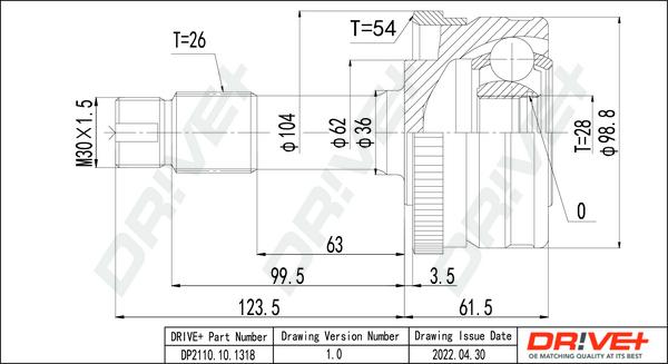 Dr!ve+ DP2110.10.1318 - Kit giunti, Semiasse autozon.pro