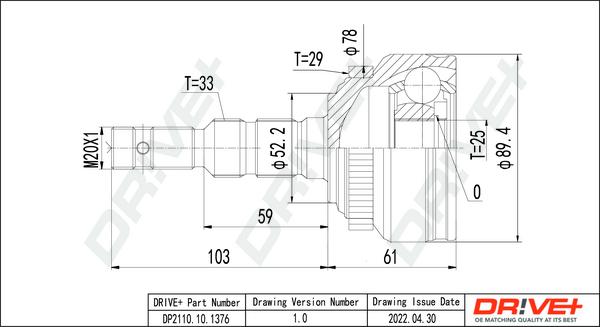 Dr!ve+ DP2110.10.1376 - Kit giunti, Semiasse autozon.pro