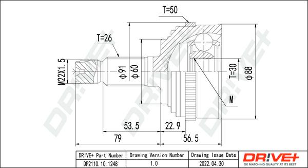 Dr!ve+ DP2110.10.1248 - Kit giunti, Semiasse autozon.pro