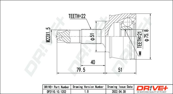 Dr!ve+ DP2110.10.1202 - Kit giunti, Semiasse autozon.pro