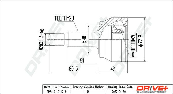 Dr!ve+ DP2110.10.1219 - Kit giunti, Semiasse autozon.pro