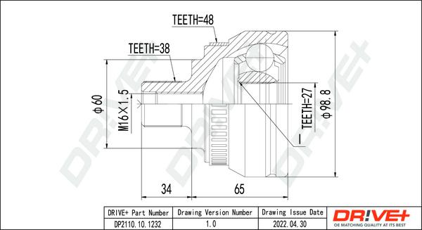 Dr!ve+ DP2110.10.1232 - Kit giunti, Semiasse autozon.pro