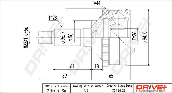 Dr!ve+ DP2110.10.1226 - Kit giunti, Semiasse autozon.pro