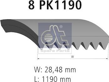 DT Spare Parts 4.80724 - Cinghia Poly-V autozon.pro