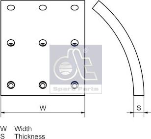 DT Spare Parts 3.96447 - Kit materiale d'attrito, Freno a tamburo autozon.pro