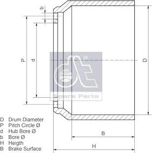 DT Spare Parts 4.62952 - Tamburo freno autozon.pro