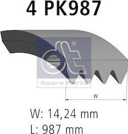 DT Spare Parts 7.54818 - Cinghia Poly-V autozon.pro