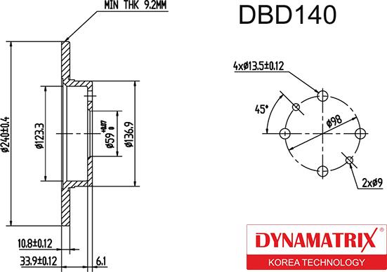 Dynamatrix DBD140 - Discofreno autozon.pro