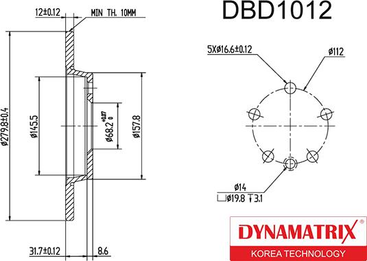 Dynamatrix DBD1012 - Discofreno autozon.pro