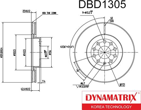 Dynamatrix DBD1305 - Discofreno autozon.pro