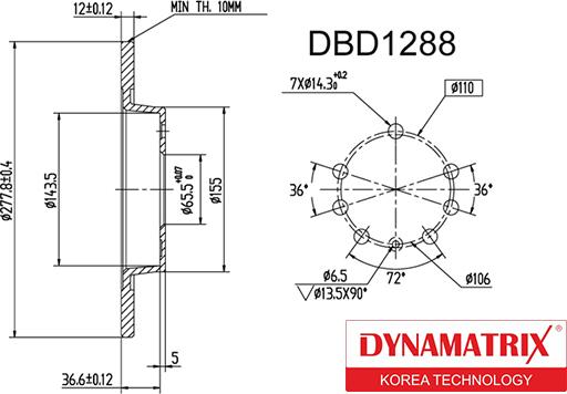 Dynamatrix DBD1288 - Discofreno autozon.pro