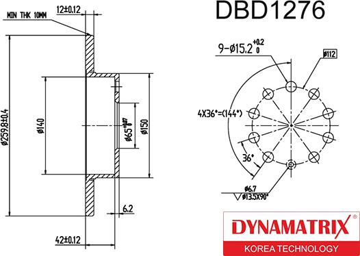 Dynamatrix DBD1276 - Discofreno autozon.pro