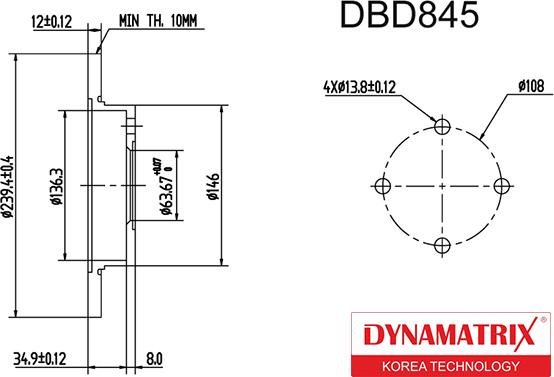 Dynamatrix DBD845 - Discofreno autozon.pro