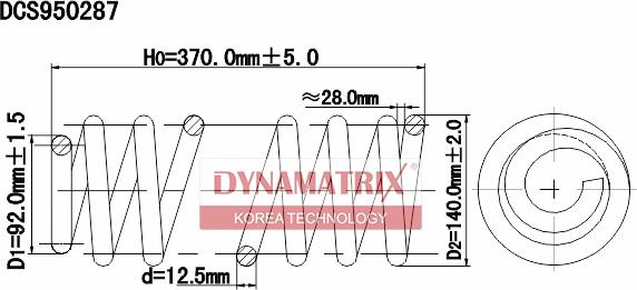 Dynamatrix DCS950287 - Molla autotelaio autozon.pro