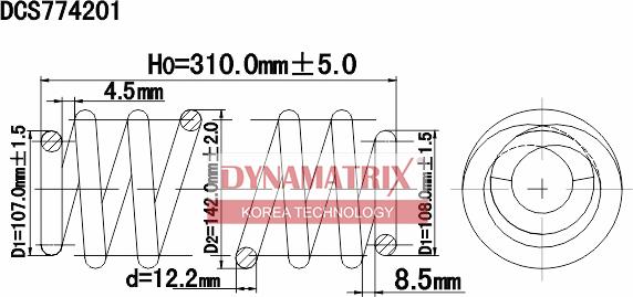 Dynamatrix DCS774201 - Molla autotelaio autozon.pro