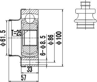 Dynamatrix DCV648004 - Kit giunti, Semiasse autozon.pro