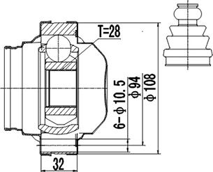 Dynamatrix DCV661002 - Kit giunti, Semiasse autozon.pro