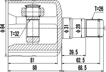 Dynamatrix DCV661011 - Kit giunti, Semiasse autozon.pro