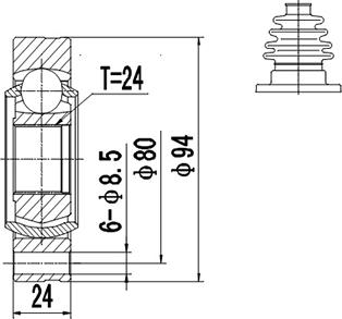 Dynamatrix DCV605001 - Kit giunti, Semiasse autozon.pro