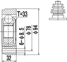 Dynamatrix DCV603004 - Kit giunti, Semiasse autozon.pro