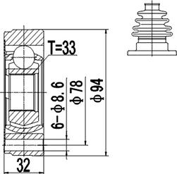 Dynamatrix DCV603005 - Kit giunti, Semiasse autozon.pro