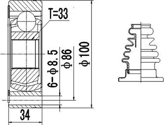 Dynamatrix DCV603009 - Kit giunti, Semiasse autozon.pro