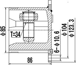 Dynamatrix DCV603007 - Kit giunti, Semiasse autozon.pro