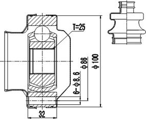 Dynamatrix DCV602005 - Kit giunti, Semiasse autozon.pro