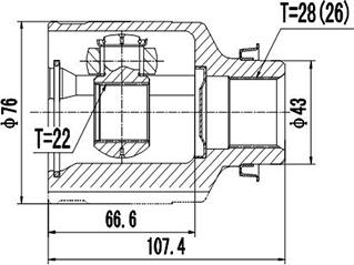 Dynamatrix DCV627004 - Kit giunti, Semiasse autozon.pro