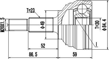 Dynamatrix DCV899085 - Kit giunti, Semiasse autozon.pro