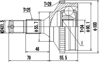 Dynamatrix DCV845003 - Kit giunti, Semiasse autozon.pro