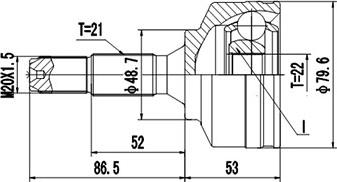 Dynamatrix DCV845011 - Kit giunti, Semiasse autozon.pro