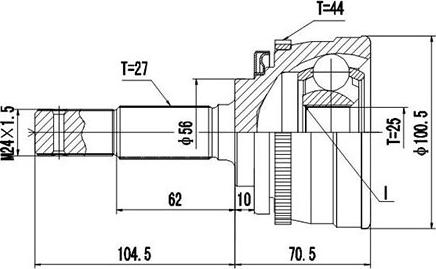 Dynamatrix DCV841062 - Kit giunti, Semiasse autozon.pro