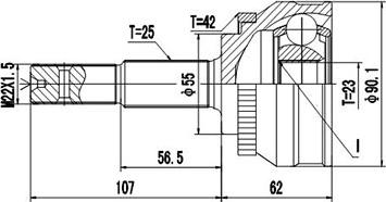 Dynamatrix DCV841003 - Kit giunti, Semiasse autozon.pro